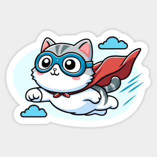 Superhero Cat Sticker